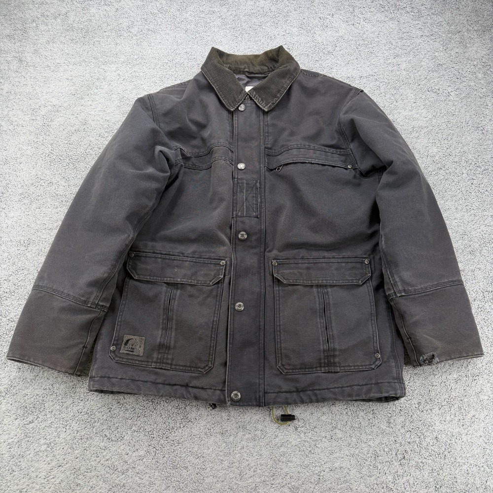 Sorel Duck Jacket Mens Medium Gray Canvas Barn Chore Distressed Field Coat VTG